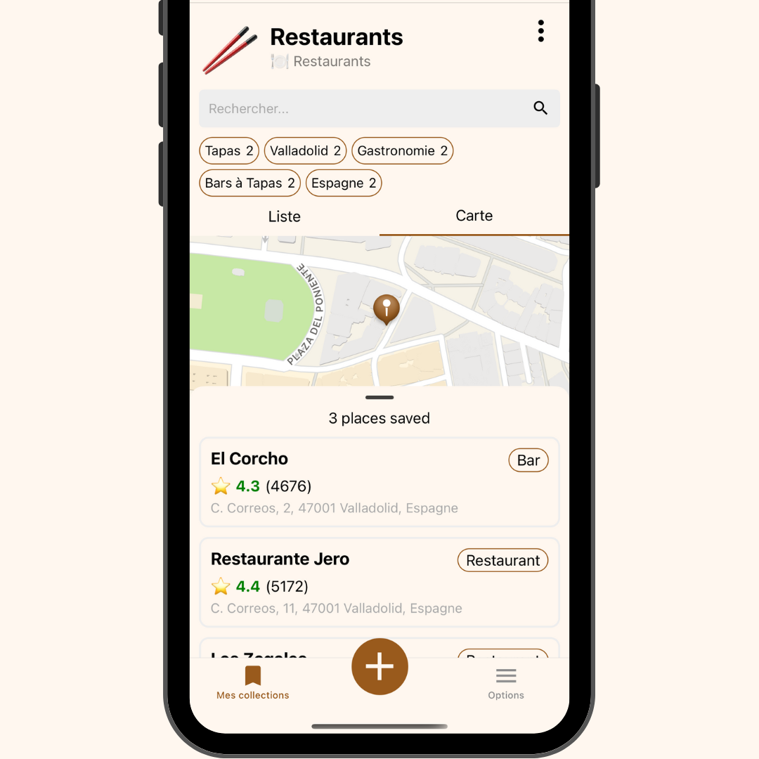 Restaurants map
